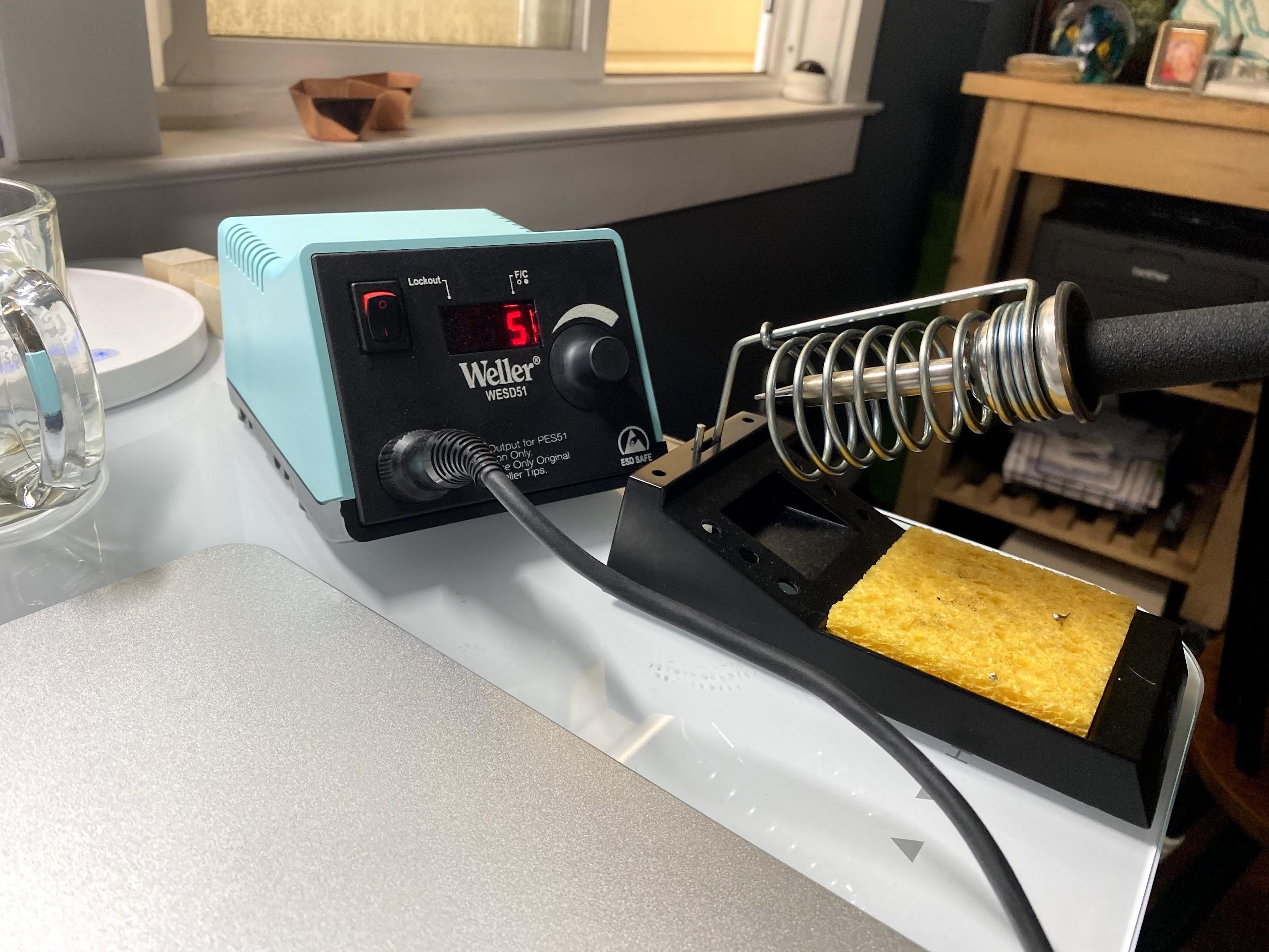 Weller soldering iron that is showing a 5 due to how cameras
be...